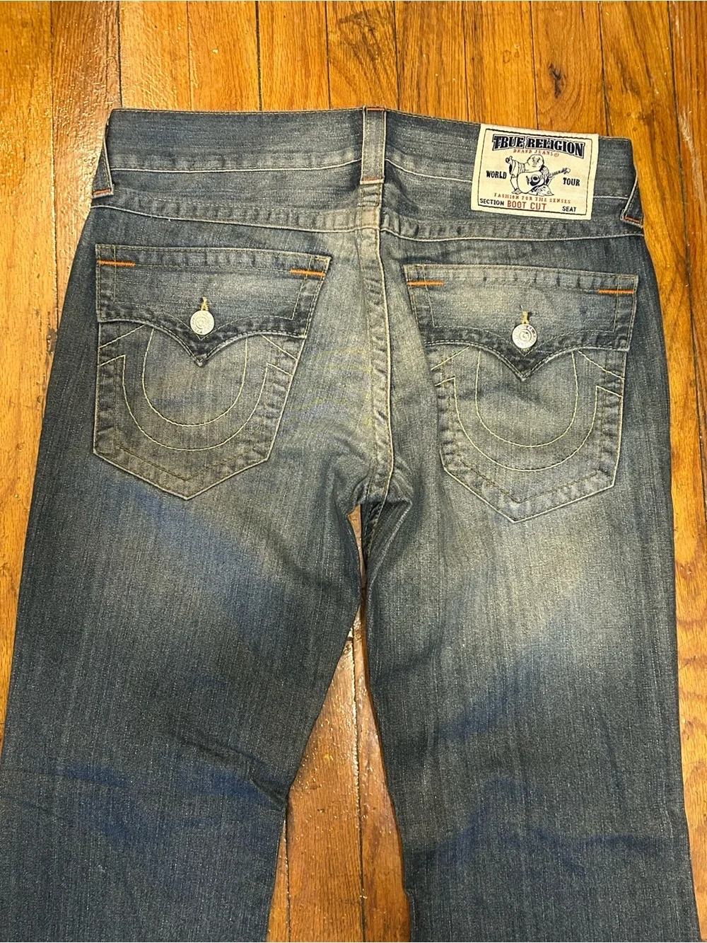 True Religion Men's Bootcut Jeans - Medium Blue Wash Size 32